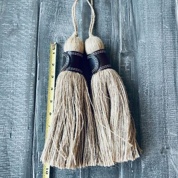 Twine Rope Tassel Tiebacks Set of 2 - Picture 2 of 2